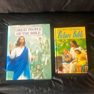 Bible books hardcover illustrated children books EUC vintage